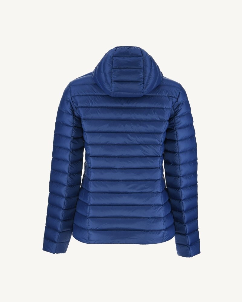 Dark Blue JOTT Cloe Lightweight Hooded Women's Down Jackets | FBI-2102