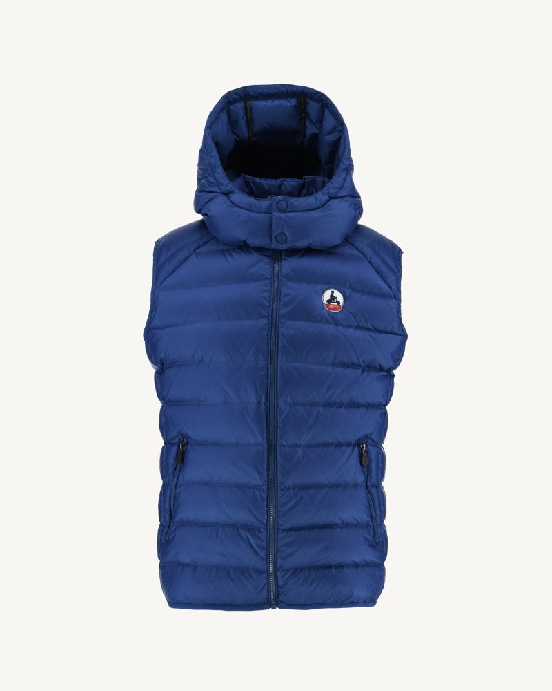 Dark Blue JOTT Grand Cold Sleeveless Men\'s Down Jackets | AJO-5002