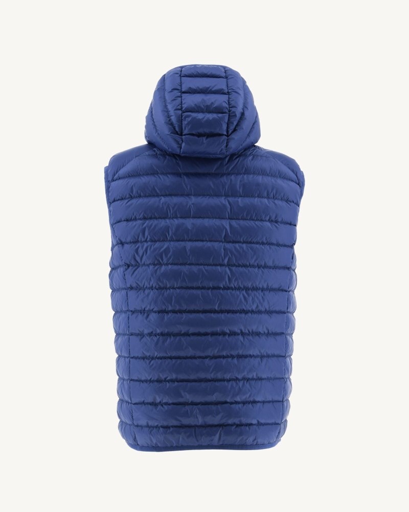 Dark Blue JOTT Pat Sleeveless Hooded Men's Down Jackets | LPY-3328