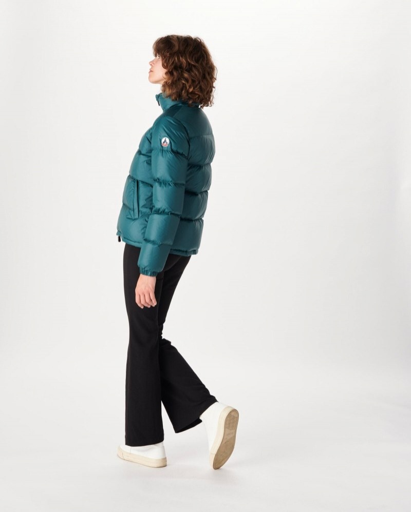 Dark Green JOTT Cardiff Great Cold Quilted Women's Down Jackets | AHM-6898