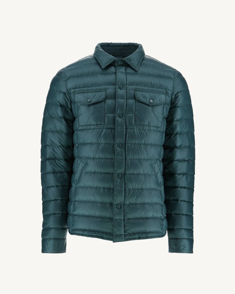 Dark Green JOTT Cris Light Men's Down Jackets | VSN-5080