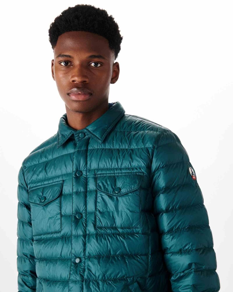 Dark Green JOTT Cris Light Men's Down Jackets | VSN-5080