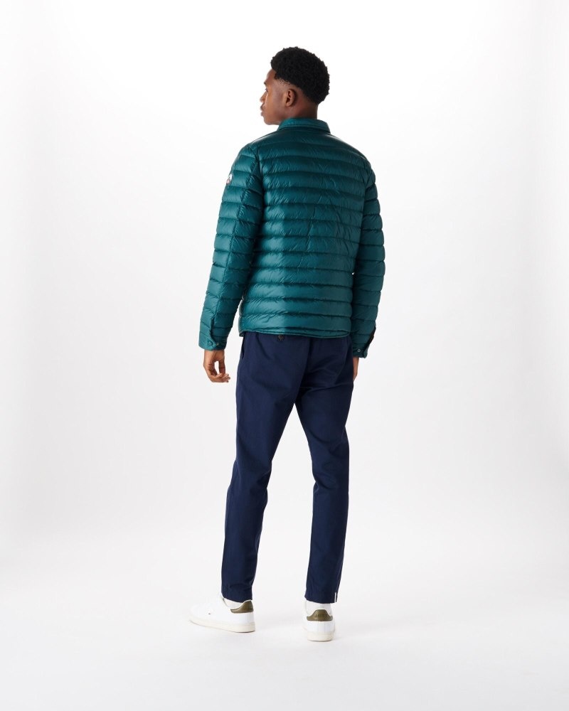 Dark Green JOTT Cris Light Men's Down Jackets | VSN-5080