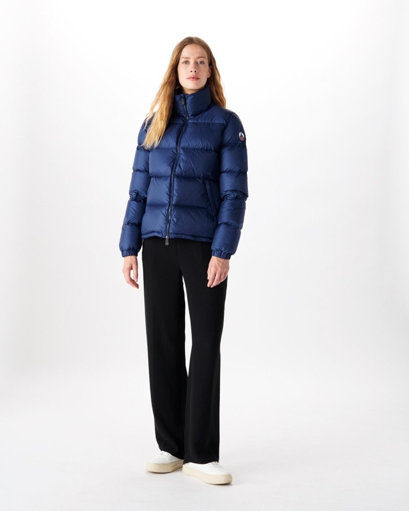 Deep Blue JOTT Cardiff Great Cold Quilted Women's Down Jackets | KCU-2425