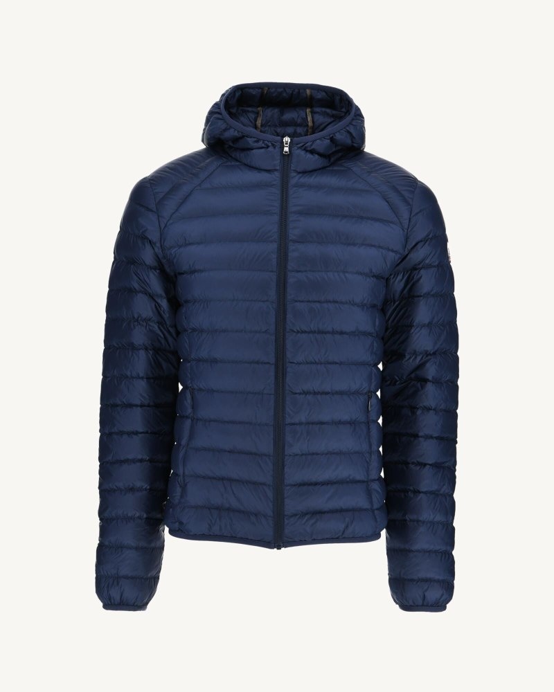 Deep Blue JOTT Nico Light Hooded Men's Down Jackets | AAK-0621