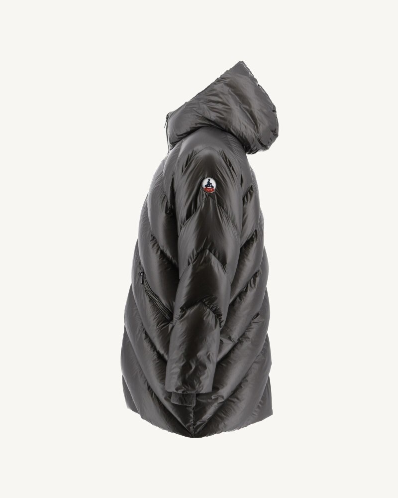 Deep Grey JOTT Blaze Great Cold Hooded Men's Down Jackets | ZFH-2721