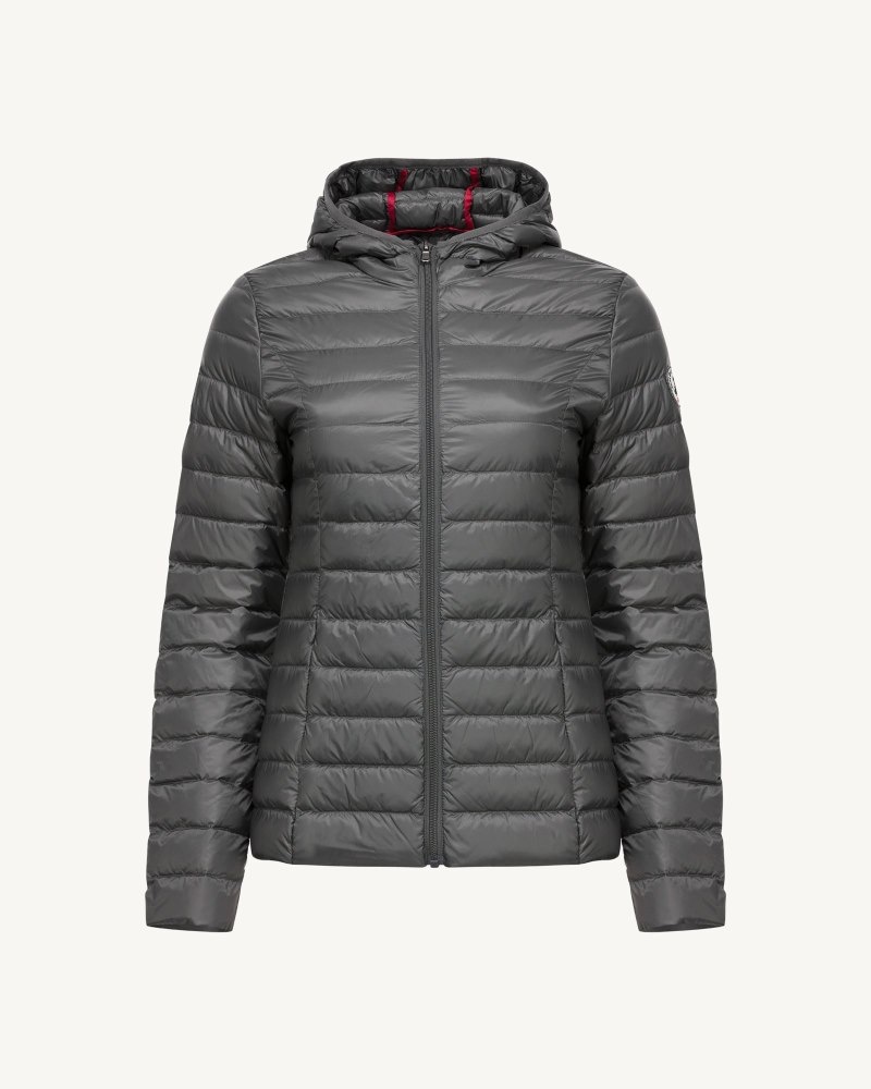 Deep Grey JOTT Cloe Light Hooded Women's Down Jackets | RWA-5861