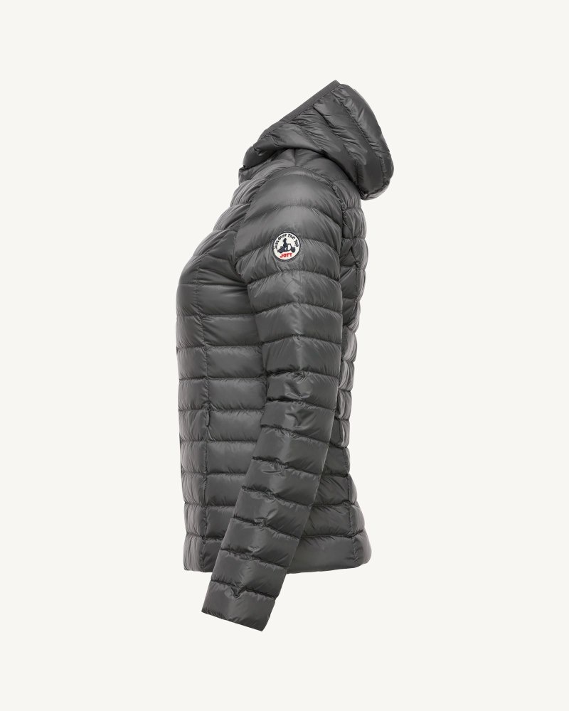 Deep Grey JOTT Cloe Light Hooded Women's Down Jackets | RWA-5861