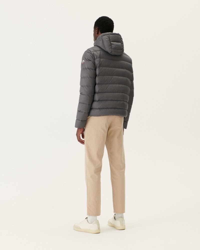 Deep Grey JOTT Jorge Hooded Men's Puffer Jackets | ZHU-7193