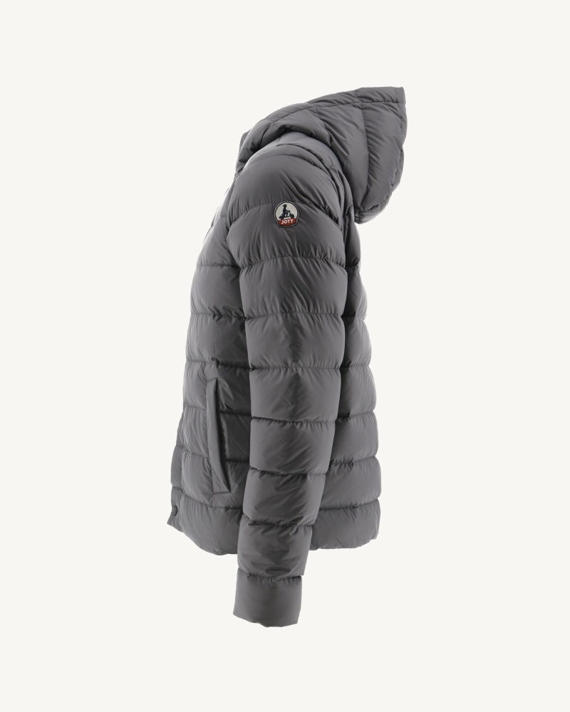 Deep Grey JOTT Jorge Hooded Men's Puffer Jackets | ZHU-7193