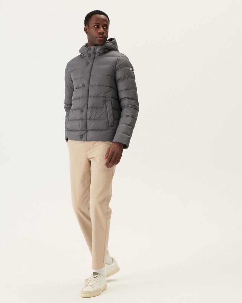 Deep Grey JOTT Jorge Hooded Men's Puffer Jackets | ZHU-7193