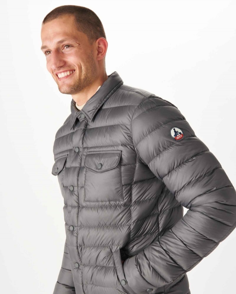 Deep Grey JOTT Light Cris Men's Down Jackets | MBS-0879