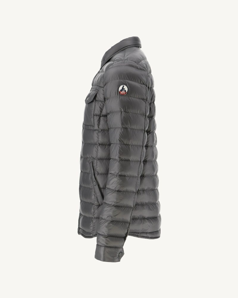 Deep Grey JOTT Light Cris Men's Down Jackets | MBS-0879