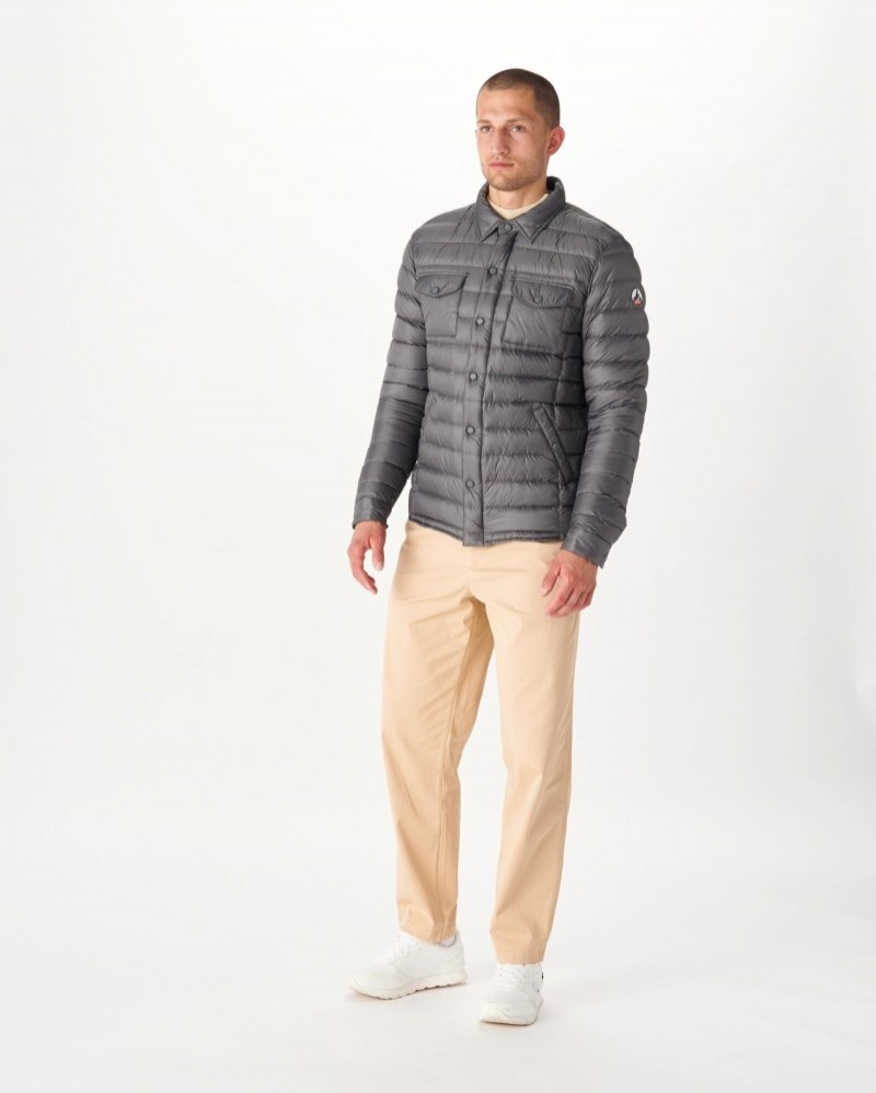 Deep Grey JOTT Light Cris Men's Down Jackets | MBS-0879