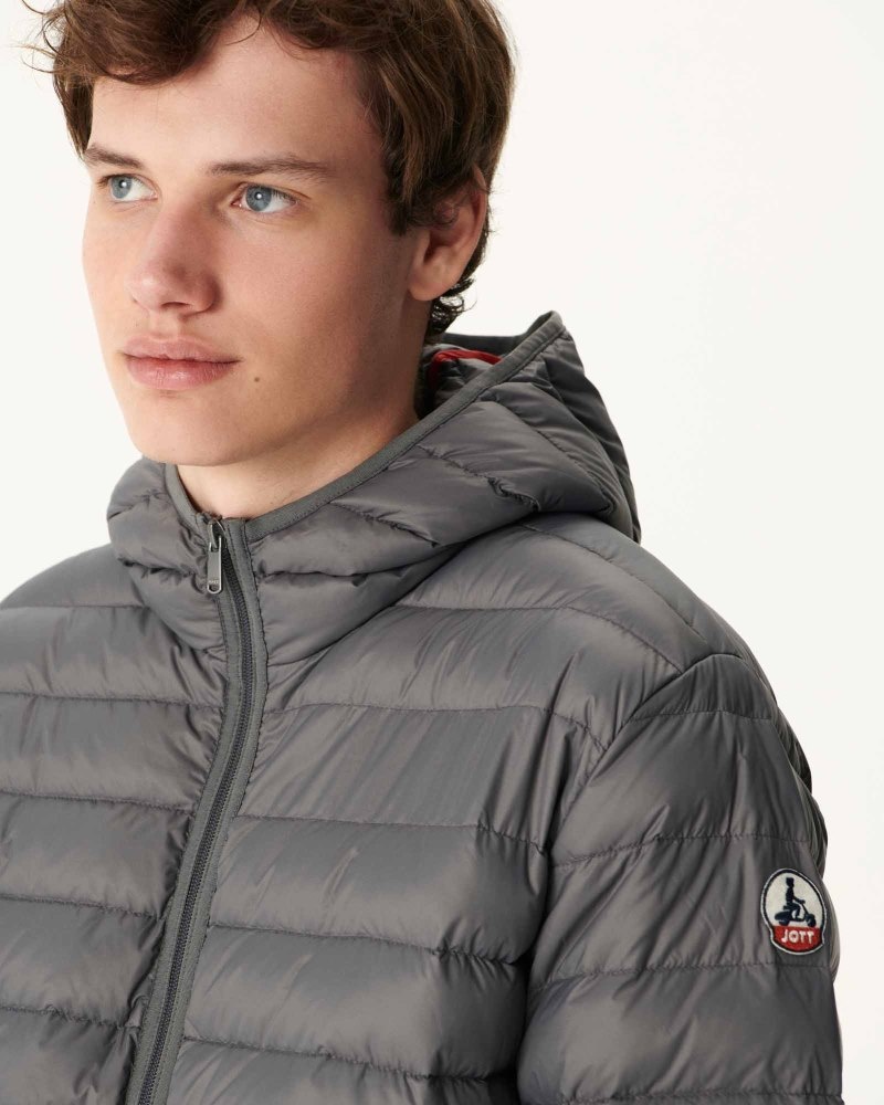 Deep Grey JOTT Luc Long Charcoal Men's Down Jackets | LLN-1337