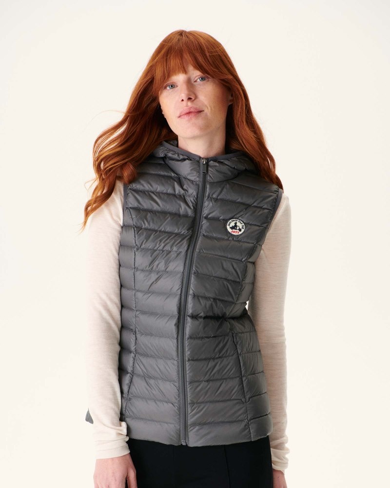 Deep Grey JOTT Mali Light Sleeveless Women\'s Down Jackets | NMF-1332