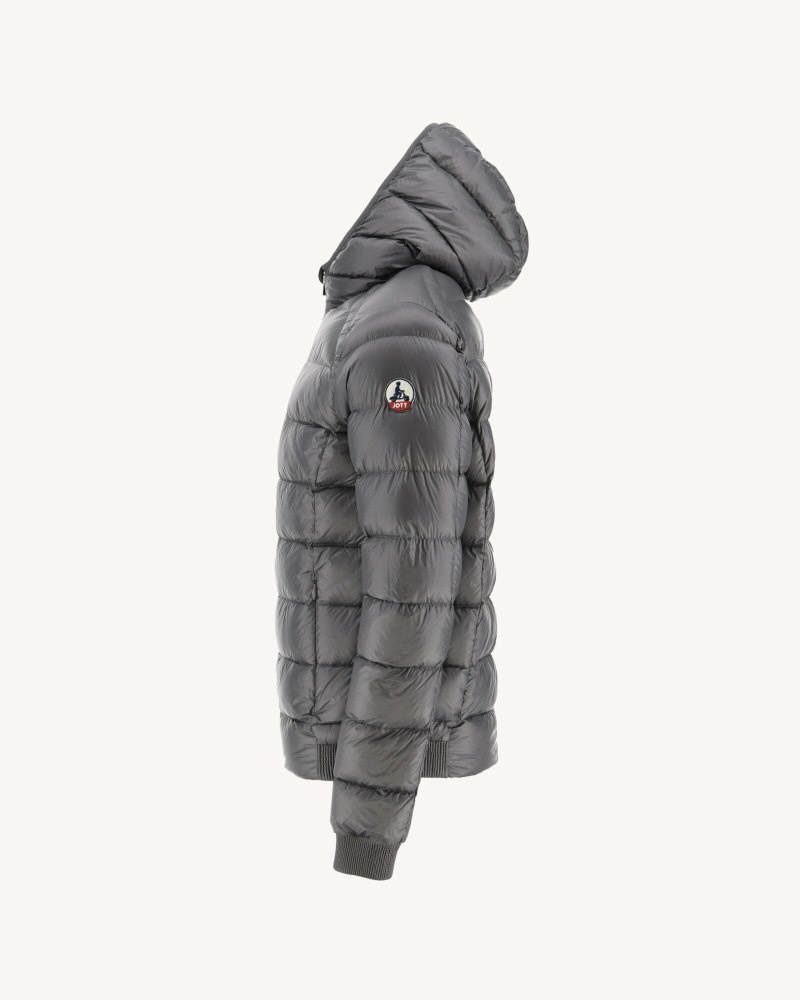 Deep Grey JOTT Nat Grand Cold Hooded Men's Down Jackets | JXU-7132