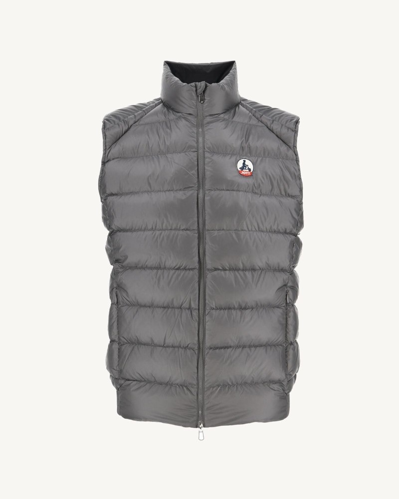 Deep Grey JOTT Tim Great Cold Sleeveless Men\'s Down Jackets | AMQ-4123