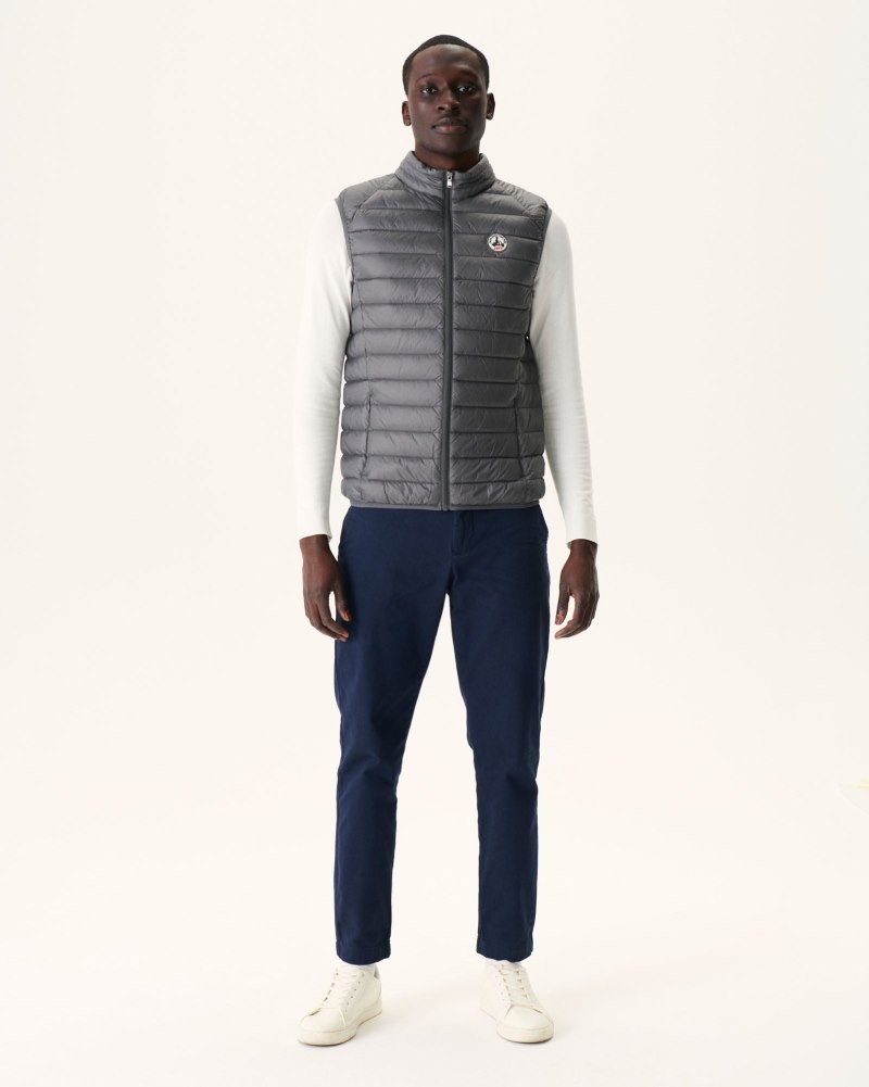 Deep Grey JOTT Tom Sleeveless Men's Down Jackets | FHF-9017