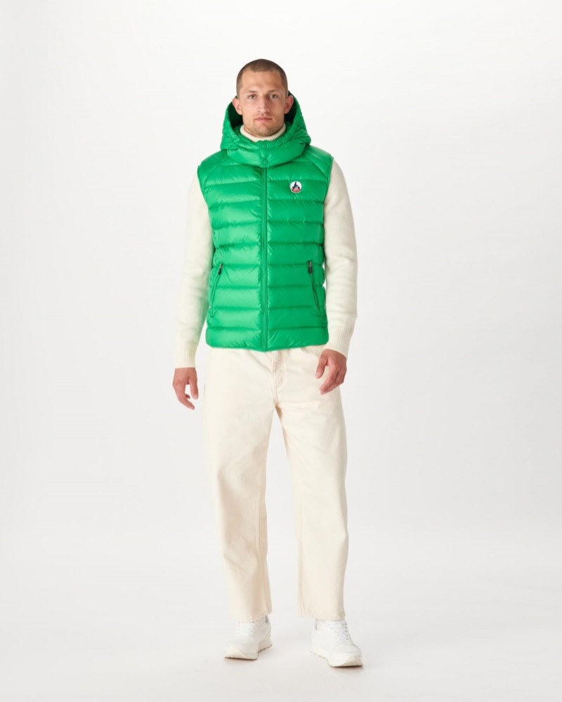 Green JOTT Grand Cold Sleeveless Men's Down Jackets | NNV-8058