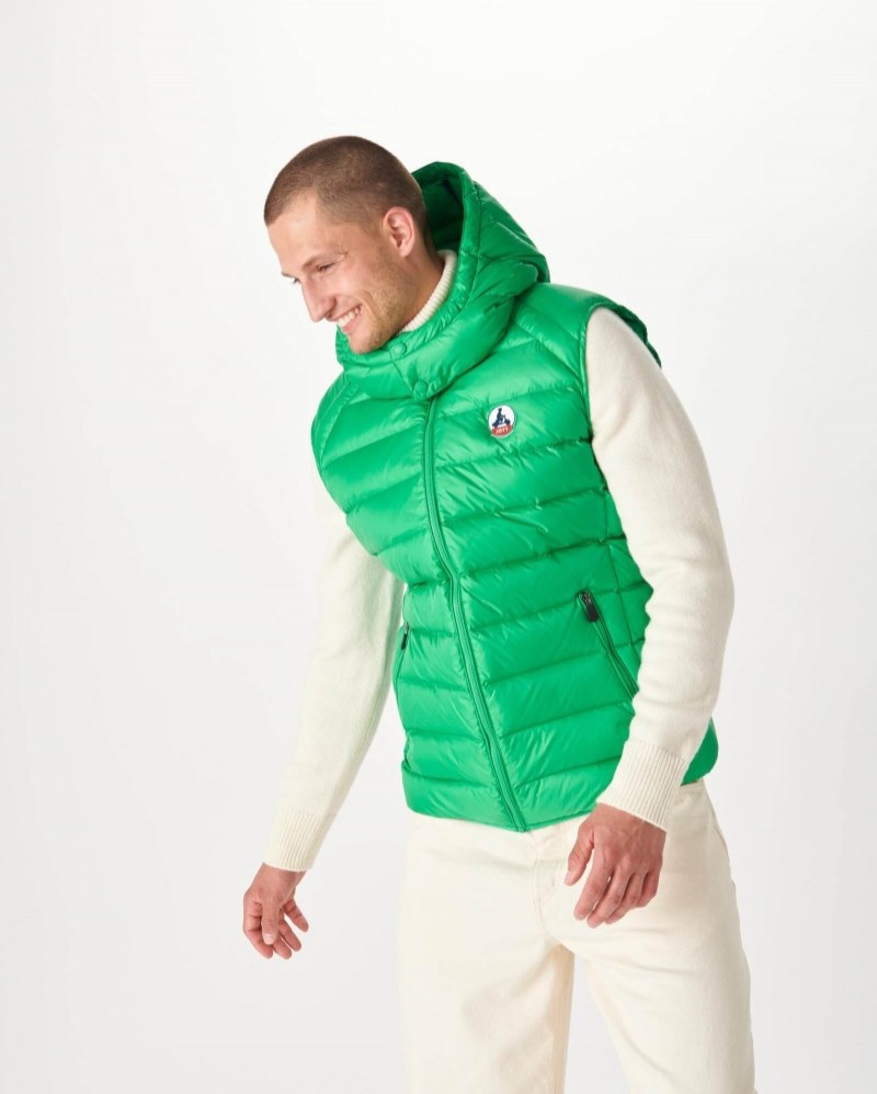 Green JOTT Grand Cold Sleeveless Men\'s Down Jackets | NNV-8058