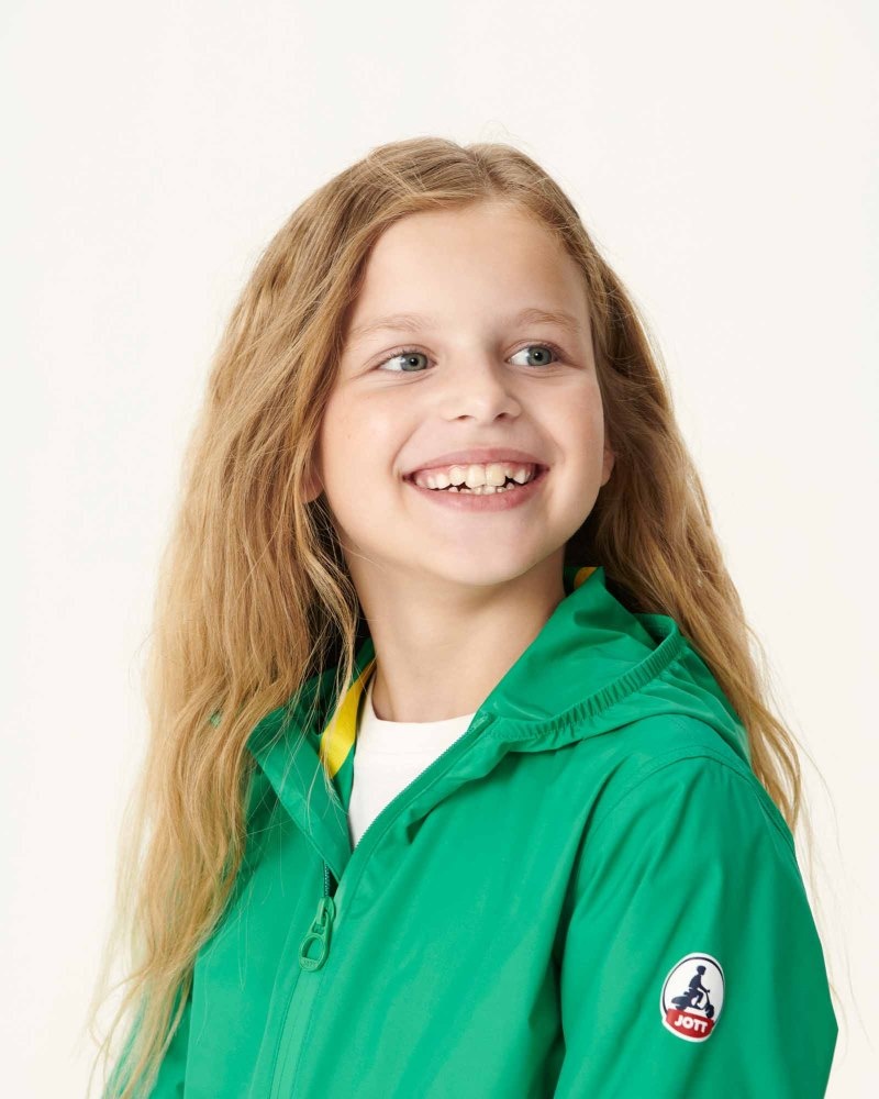 Green JOTT Madeira Hooded Waterproof Kids' Jackets | CQY-9356