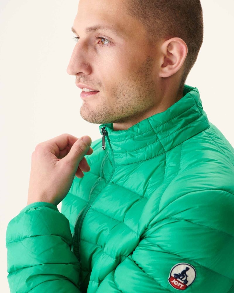 Green JOTT Matt Lightweight Men's Padded Jackets | BMD-2540