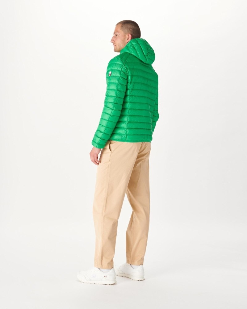 Green JOTT Nico Light Hooded Men's Puffer Jackets | IYJ-9046