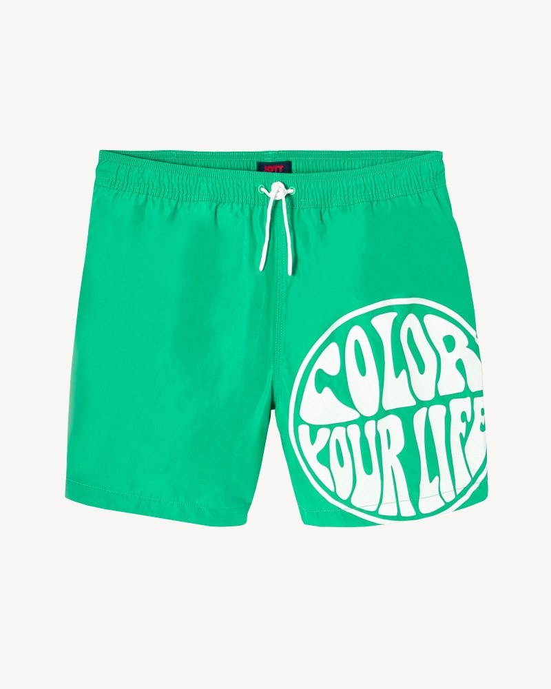 Green / White JOTT Biarritz Men's Swim Shorts | FFR-5639