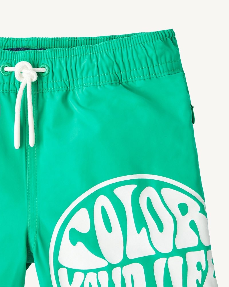 Green / White JOTT Cassis Kids' Swim Shorts | JHI-5521