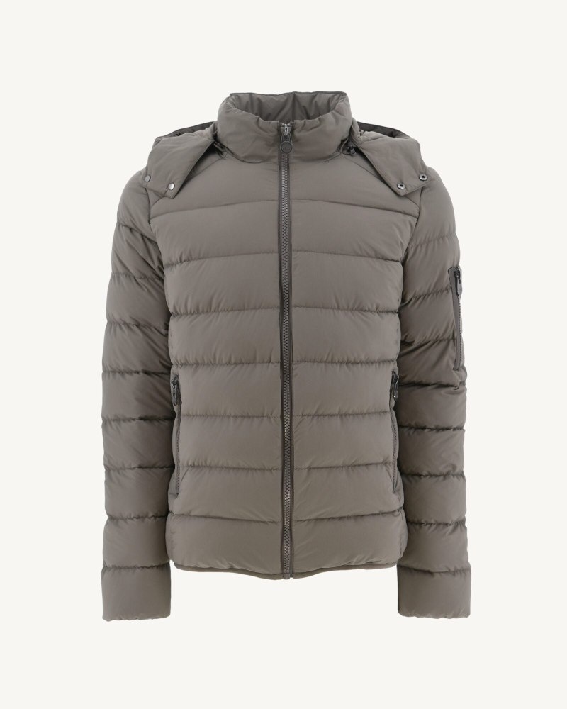 Grey Brown JOTT Adrien Grand Cold Hooded Men's Puffer Jackets | LUD-2832