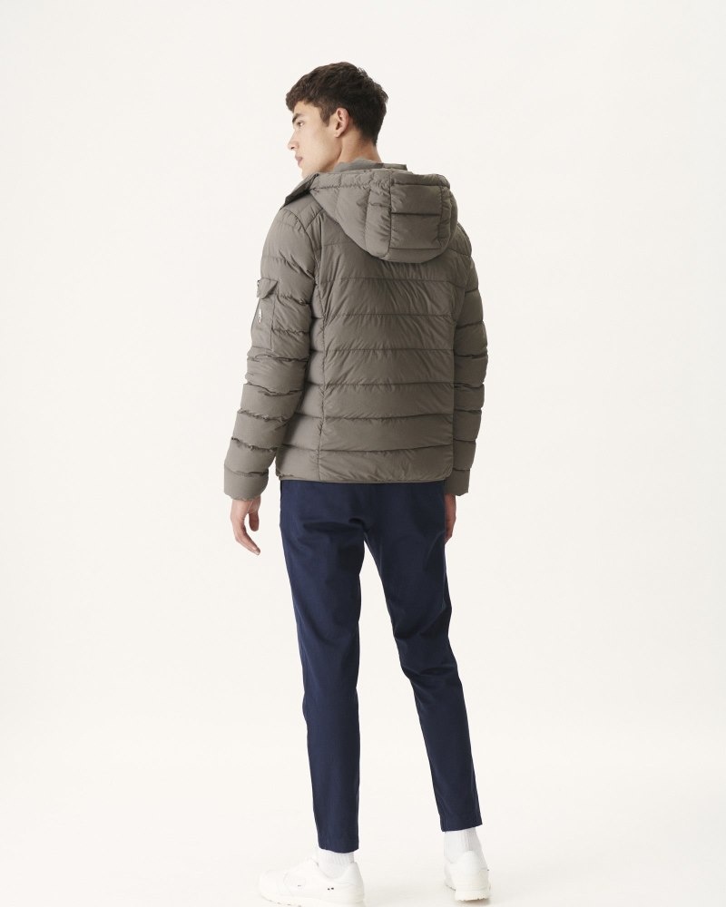 Grey Brown JOTT Adrien Grand Cold Hooded Men's Puffer Jackets | LUD-2832