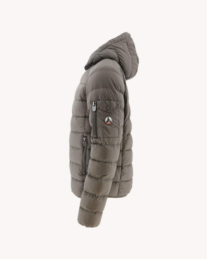 Grey Brown JOTT Adrien Grand Cold Hooded Men's Puffer Jackets | LUD-2832