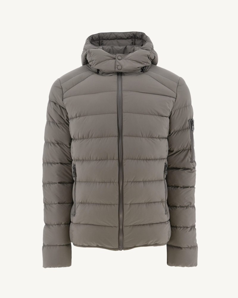 Grey Brown JOTT Adrien Grand Cold Hooded Men's Puffer Jackets | LUD-2832