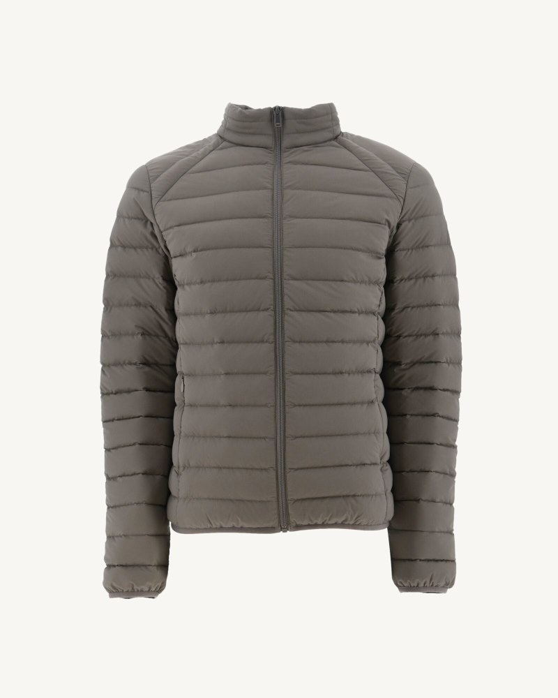 Grey Brown JOTT Aragon Light Stretch Men's Down Jackets | AOD-3658