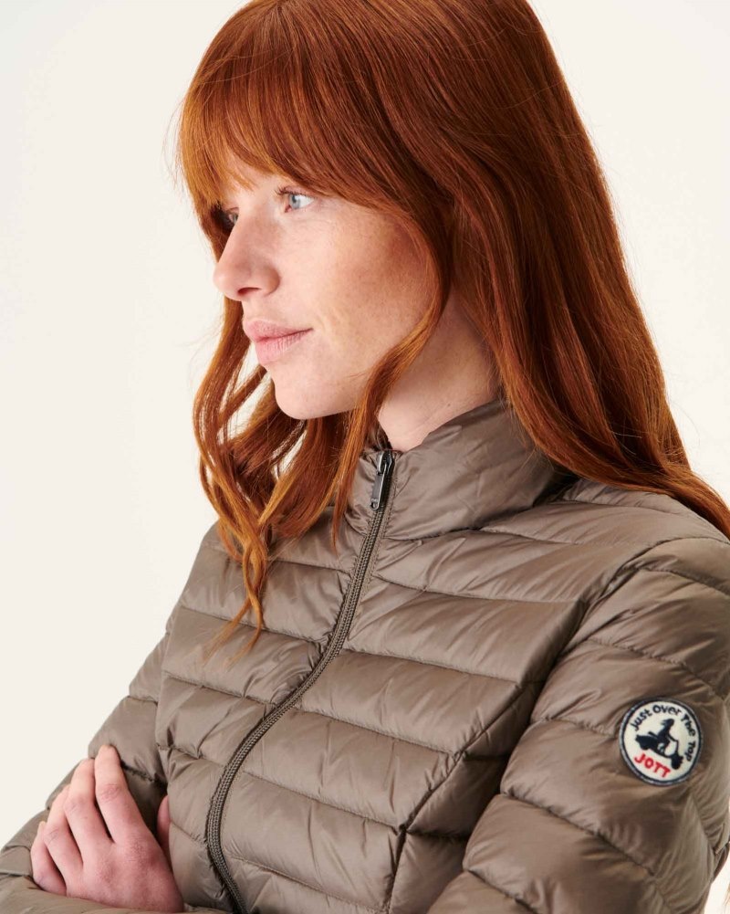 Grey Brown JOTT Cha Lightweight Women's Padded Jackets | OBX-9063