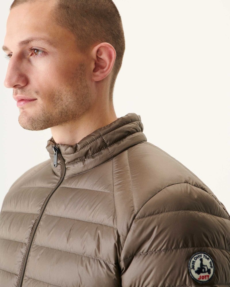 Grey Brown JOTT Light Mat Men's Down Jackets | GCJ-4098