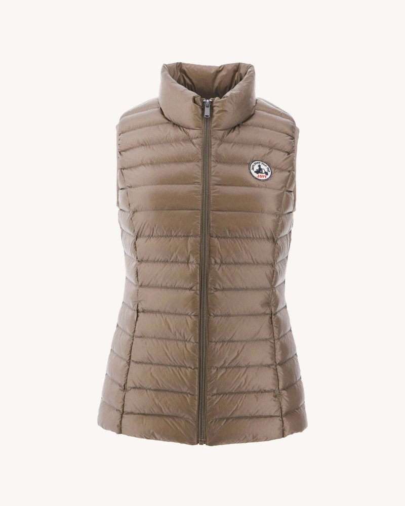 Grey Brown JOTT Seda Lightweight Sleeveless Women's Down Jackets | BGA-6353