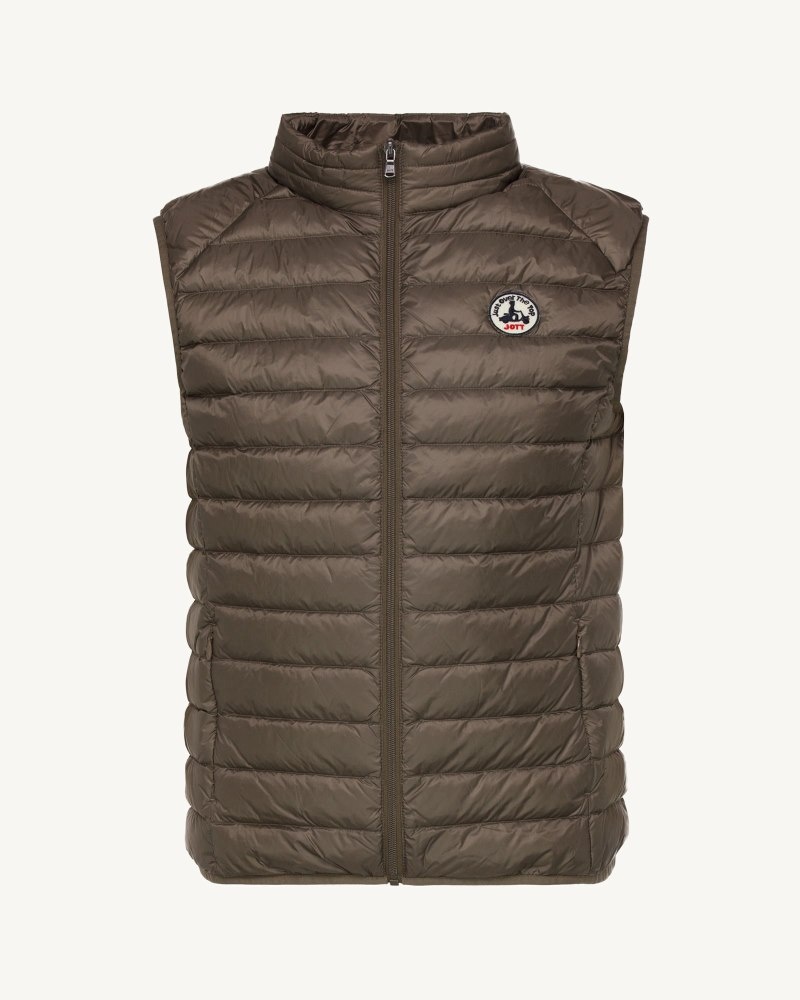 Grey Brown JOTT Tom Sleeveless Men's Down Jackets | YOJ-6591