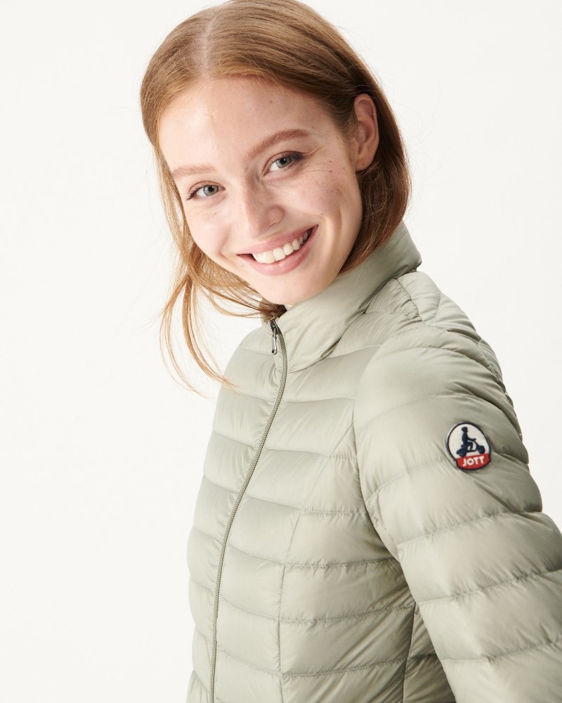 Grey Green JOTT Cha Lightweight Women's Padded Jackets | NAC-6696