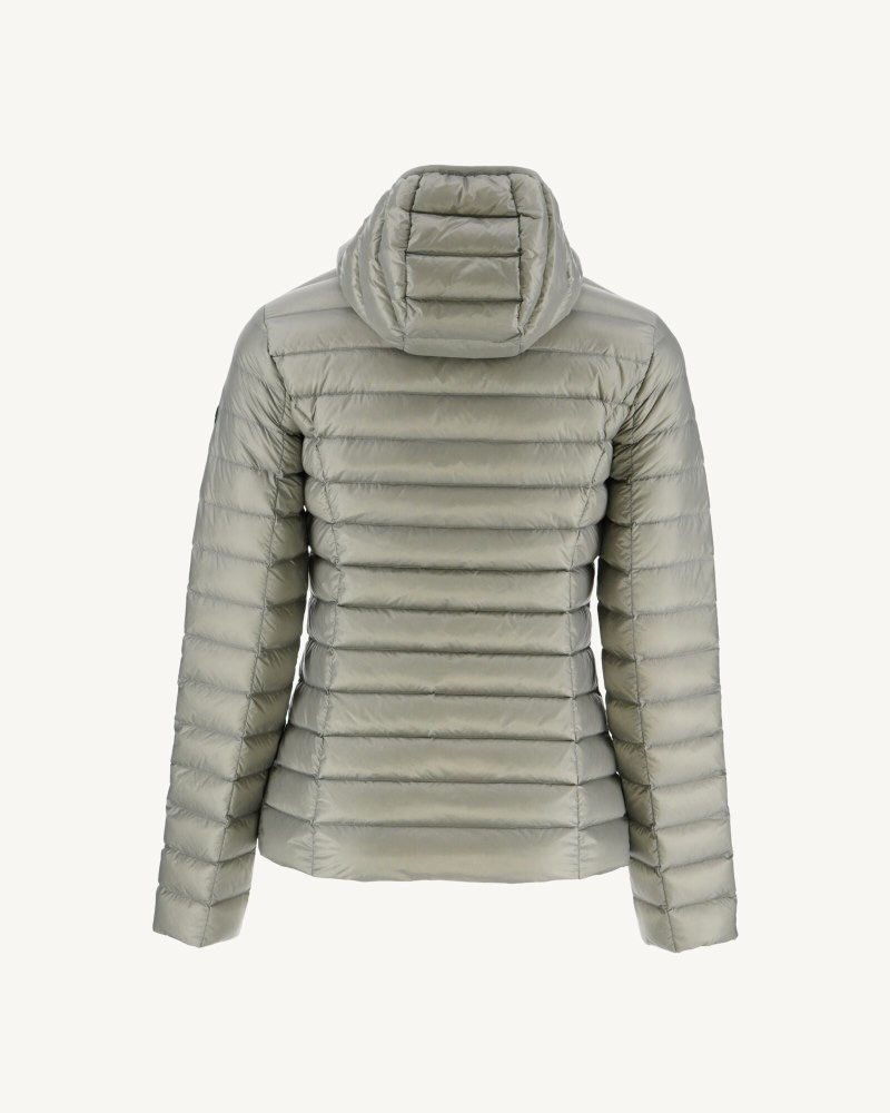 Grey Green JOTT Cloe Lightweight Hooded Women's Down Jackets | EQP-4543