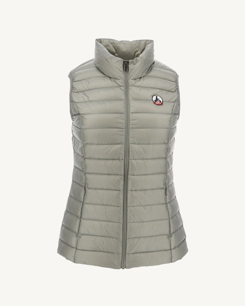 Grey Green JOTT Seda Light Sleeveless Women's Down Jackets | PTT-7258