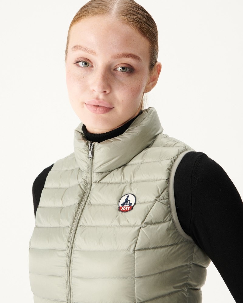 Grey Green JOTT Seda Light Sleeveless Women's Down Jackets | PTT-7258