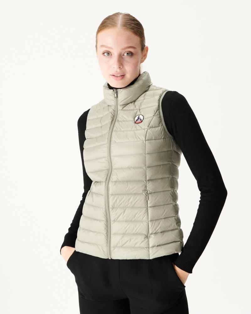 Grey Green JOTT Seda Light Sleeveless Women\'s Down Jackets | PTT-7258