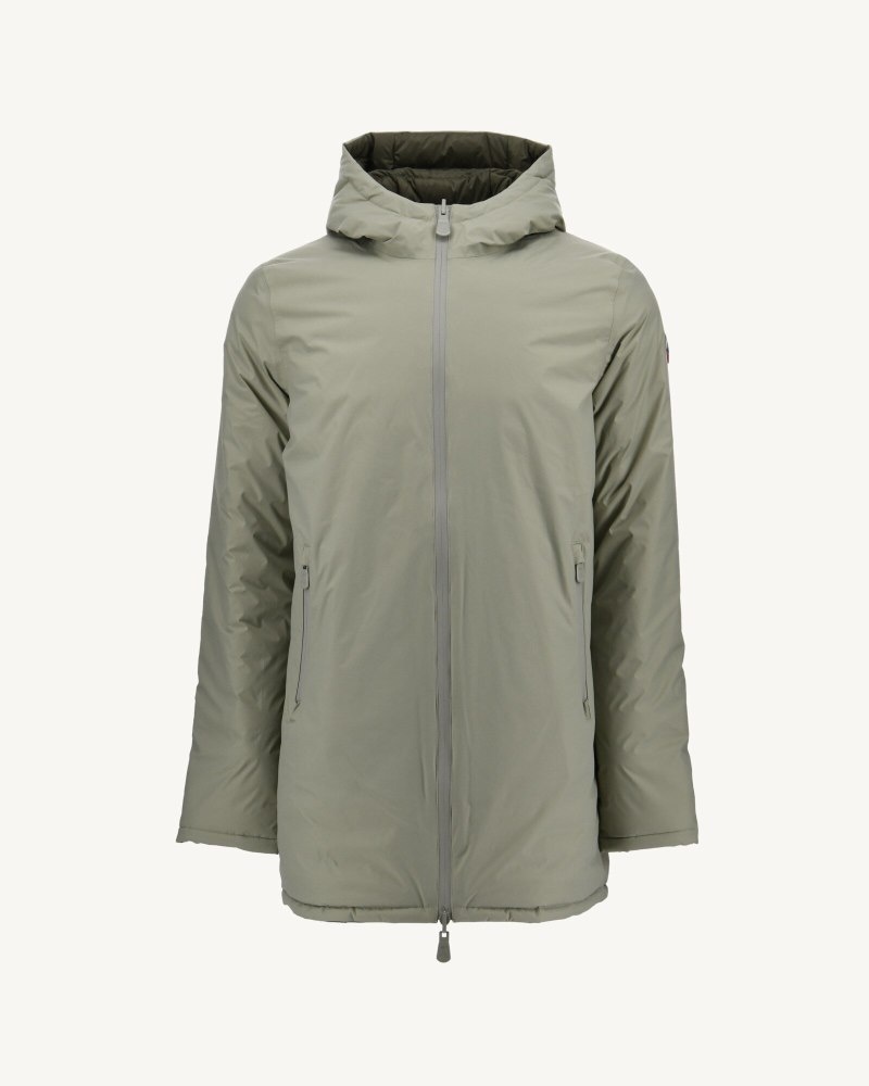 Grey Green / Olive JOTT Amsterdam Reversible Men's Down Jackets | AME-4392