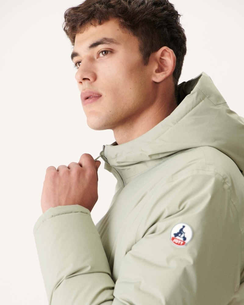 Grey Green / Olive JOTT Amsterdam Reversible Men's Down Jackets | AME-4392