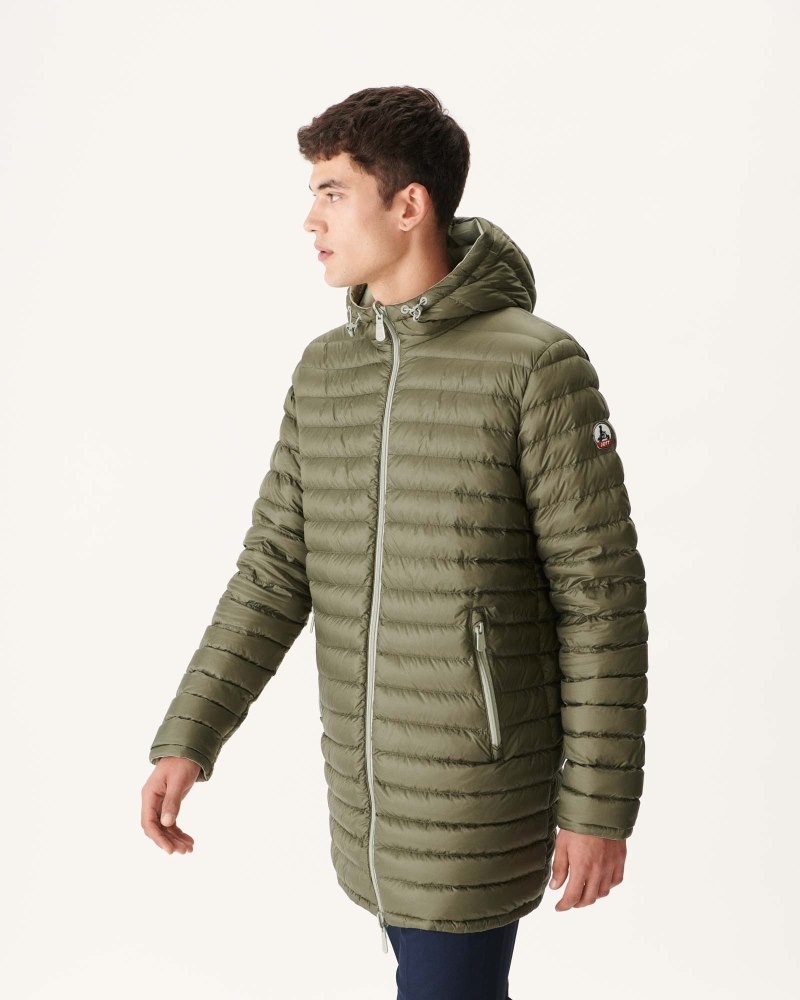 Grey Green / Olive JOTT Amsterdam Reversible Men's Down Jackets | AME-4392