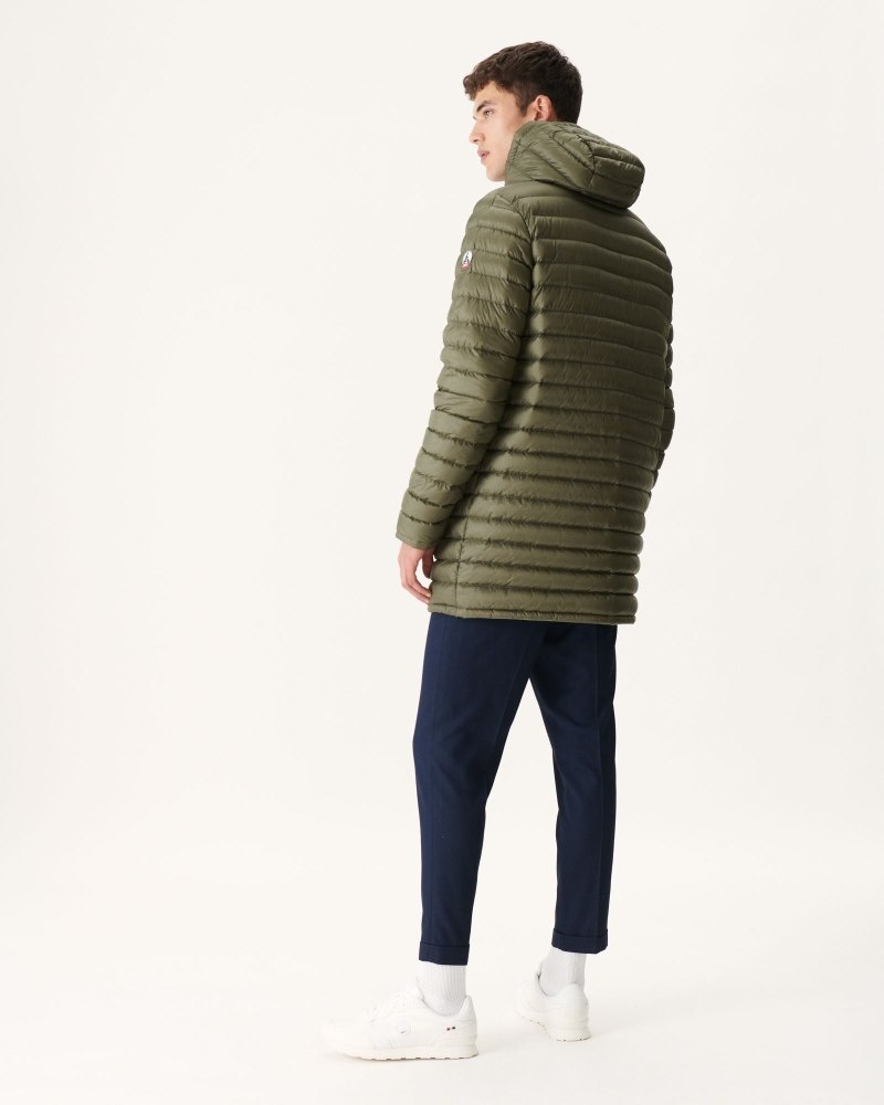 Grey Green / Olive JOTT Amsterdam Reversible Men's Down Jackets | AME-4392