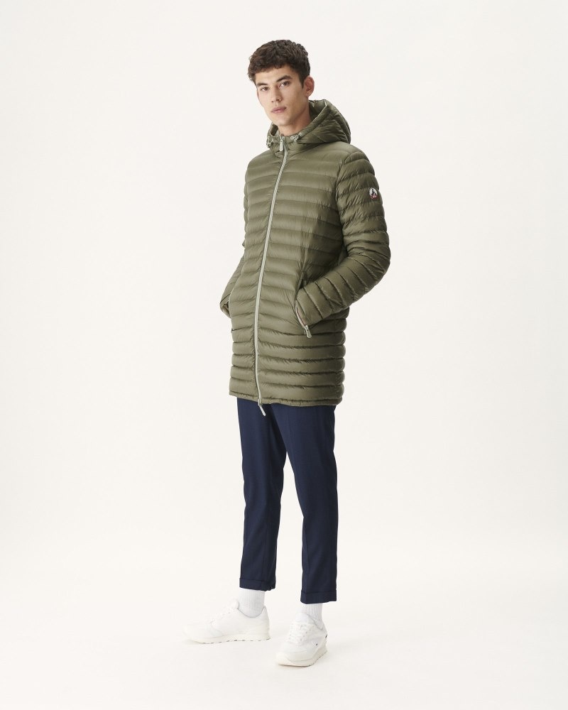 Grey Green / Olive JOTT Amsterdam Reversible Men's Down Jackets | AME-4392