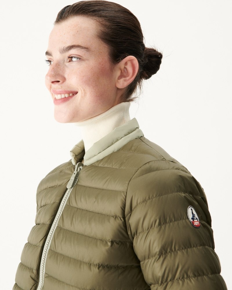 Grey Green / Olive JOTT Hanoi Reversible Women's Down Jackets | YJW-6668